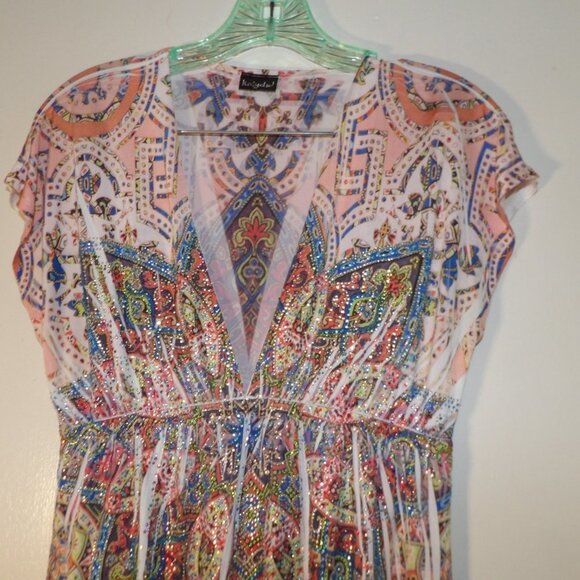 Katydid Embellished Slinky  Summer Dress Sz L - Picture 2 of 7